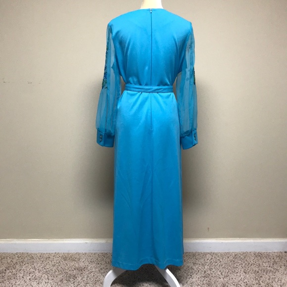 Mynette Long Blue Vintage Dress - Picture 7 of 11